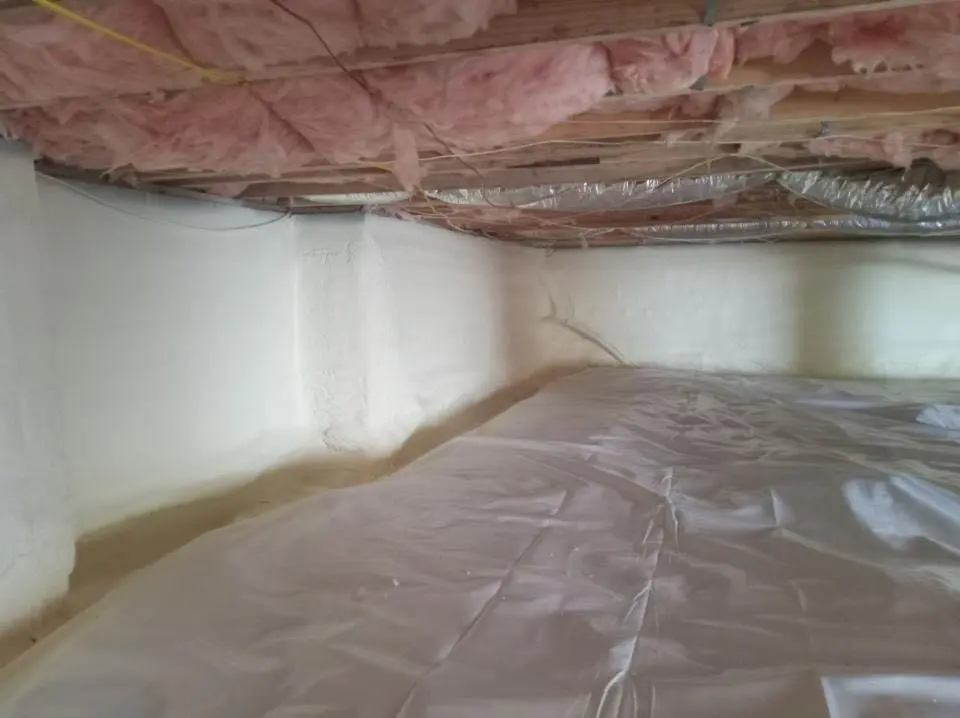 Crawl space encapsulation with closed-cell spray foam for Metal Roof Coating in Corning